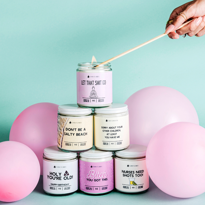 Let That Shit Go (pink)- Funny Candle
